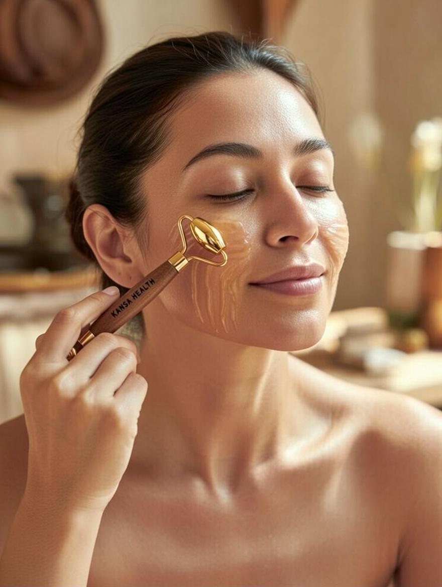 Kansa Face Roller – Ayurvedic Facial Massage Tool for Skin Detox