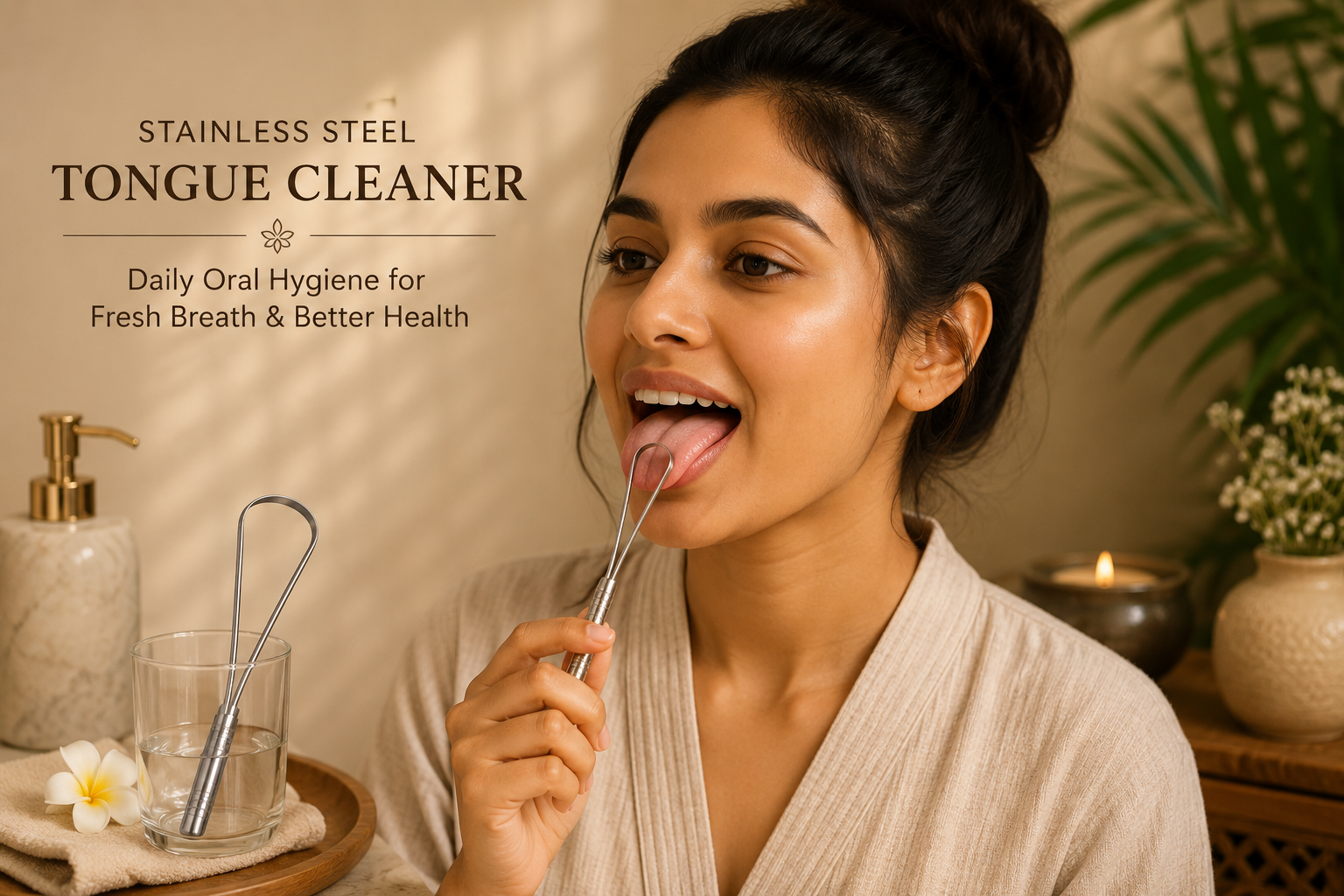 🦷 Stainless Steel Tongue Cleaner – A Simple Daily Habit for Fresh Breath &amp; Better Oral Hygiene