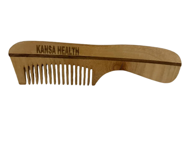 Neem Wooden Comb with Handle – Benefits, Uses & Hair Care Guide – Kansa ...