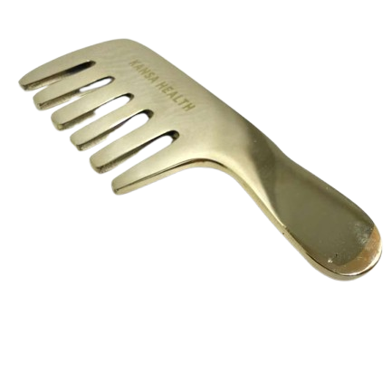 Kansa (Bronze) Comb With Handle: Ayurvedic Scalp Massage for Hair Health & Stress Relief