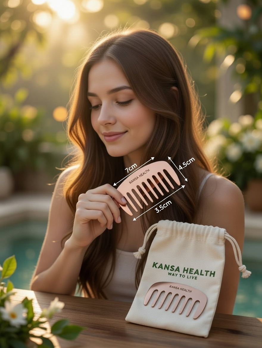 Kansa Head Massage Comb Medium | Bronze Scalp Benefits
