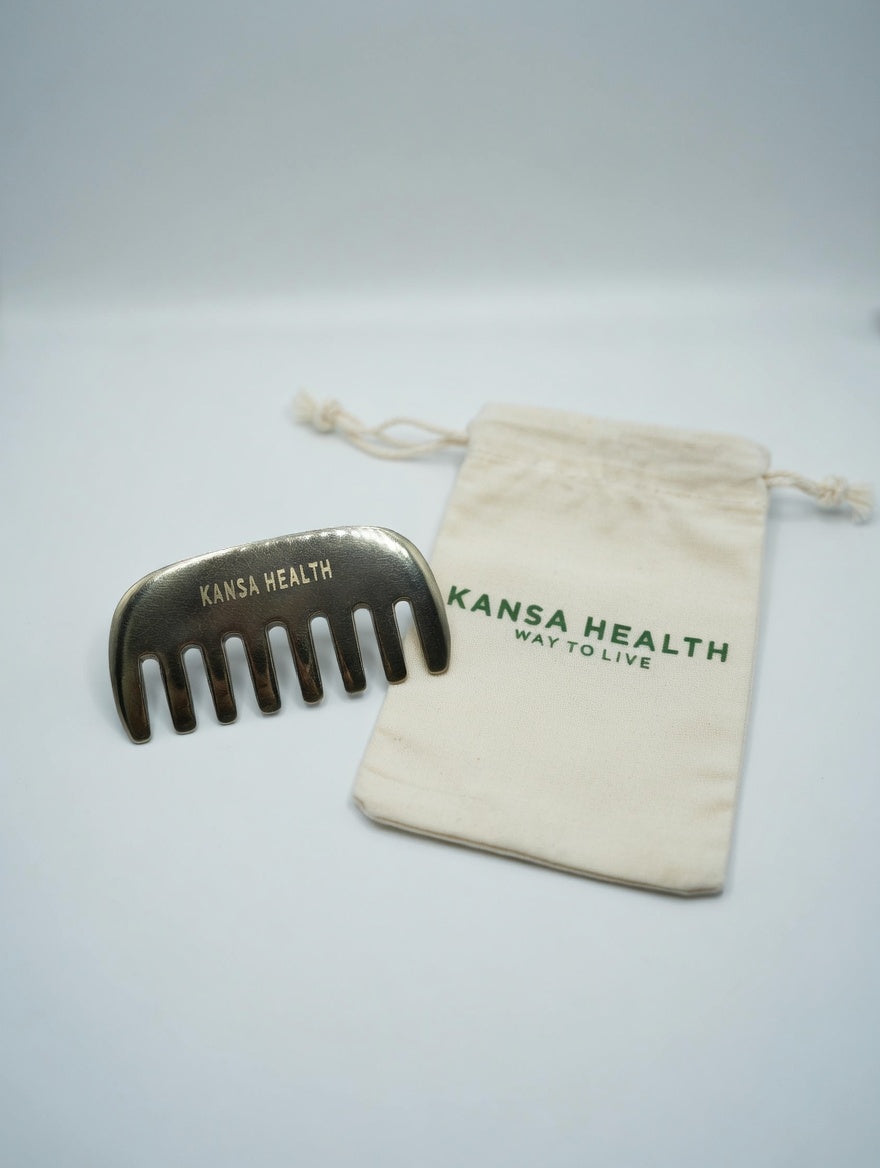 Kansa bronze scalp massage comb small
