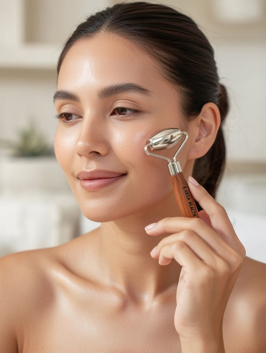 Kansa Face Roller – Ayurvedic Facial Massage for Skin Stimulation & Detox