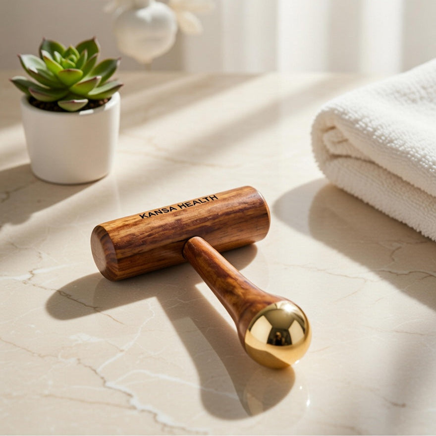 Kansa Marma Wand T-Shape – Ayurvedic Wellness & Massage Tool