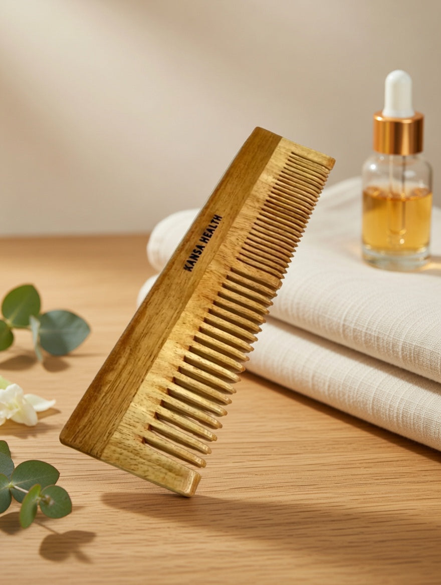 🌿 Neem Wooden Hair Comb: The Natural Way to Stronger, Healthier &amp; Frizz-Free Hair