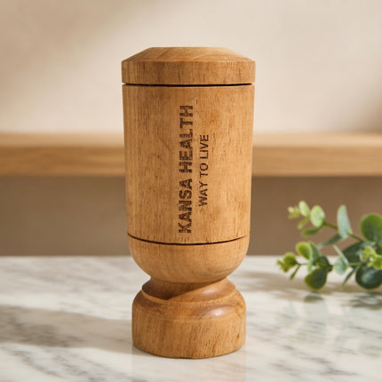 Ayurvedic Vijaysar wooden glass for herbal water detox routine