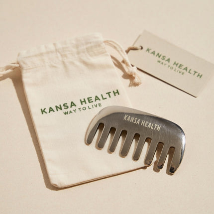 Ayurvedic scalp oil massage using Kansa bronze comb for hair wellness