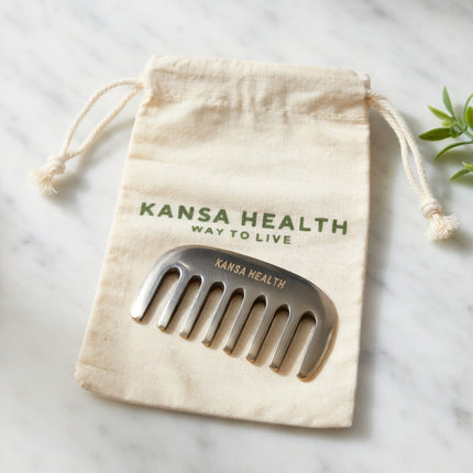 Ayurvedic scalp oil massage using Kansa bronze comb for healthy hair