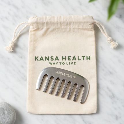 Bronze Kansa scalp massager comb stimulating scalp circulation and relaxation