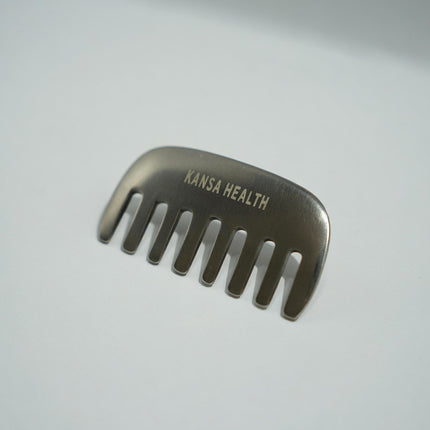 Bronze Kansa scalp massager promoting circulation and scalp relaxation