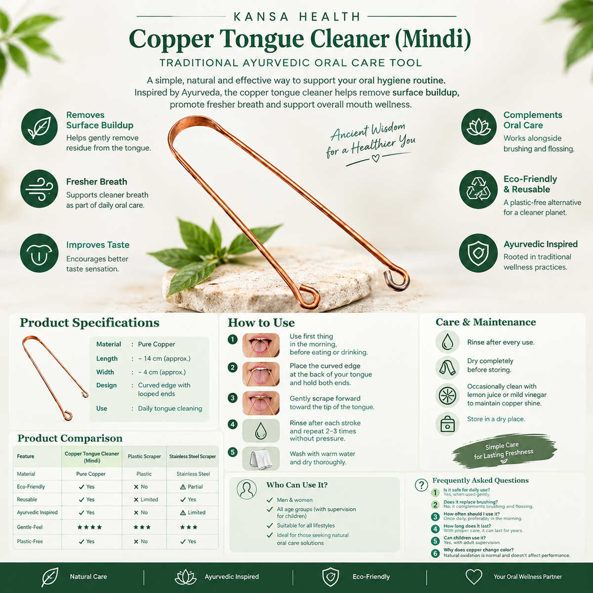 Copper Tongue Cleaner