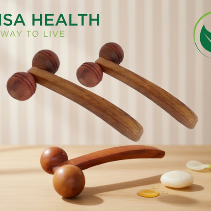 Eco friendly wooden massage roller for muscle tension relief