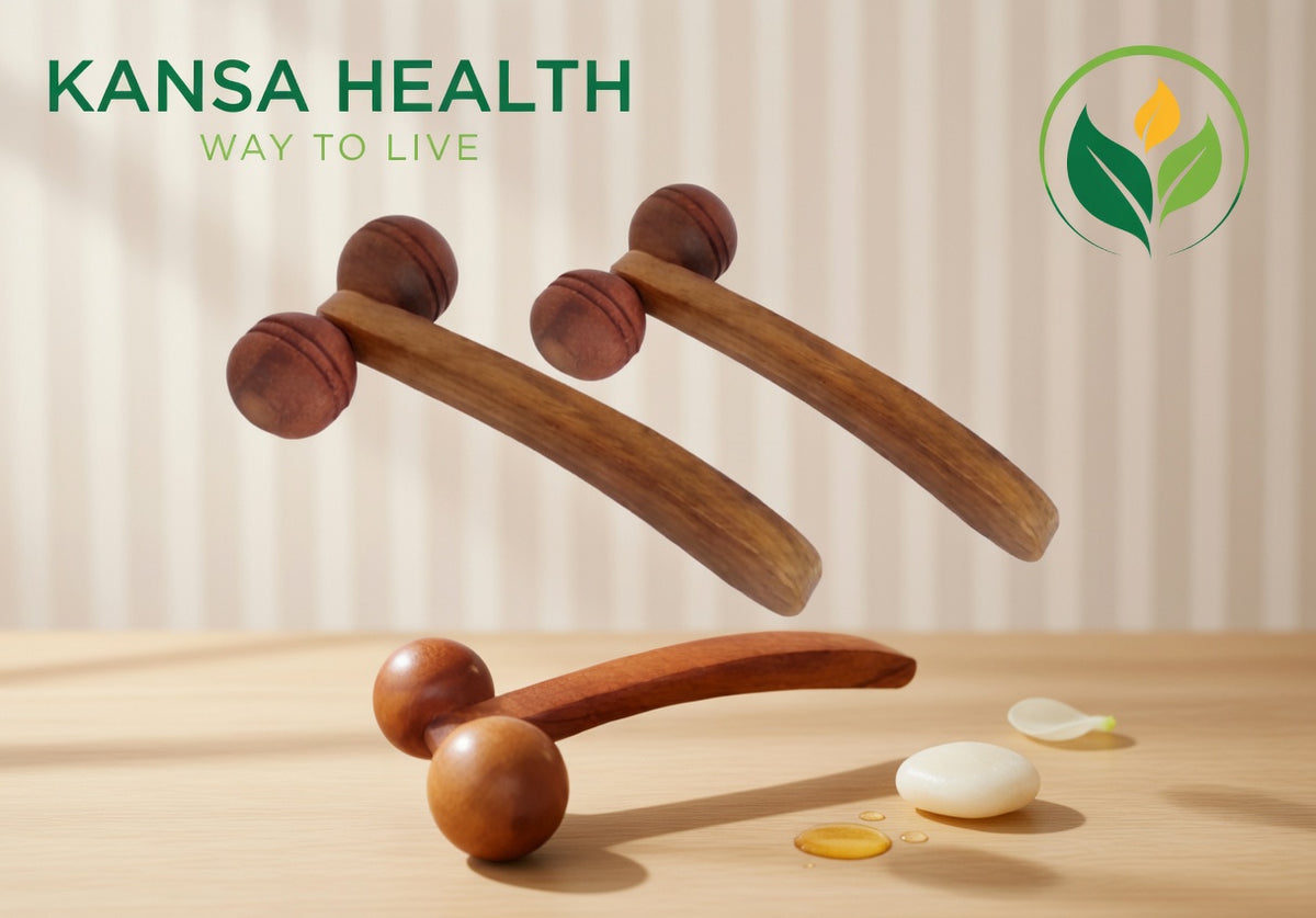 Eco friendly wooden massage roller for muscle tension relief