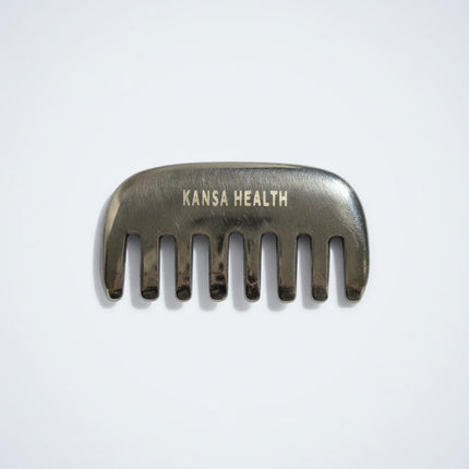 Handcrafted Kansa bronze scalp comb designed for head massage and relaxation