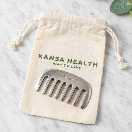 Handcrafted Kansa bronze scalp massage comb medium Ayurvedic hair tool