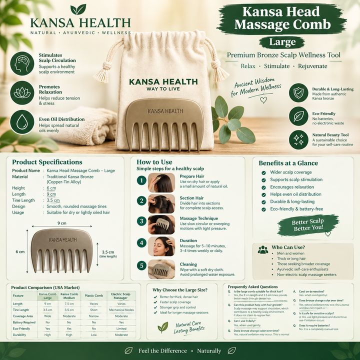 Kansa Head Massage Comb