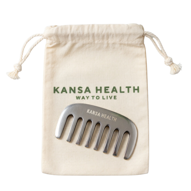 Kansa Head Massage Comb Medium Bronze Scalp Massager Ayurvedic Hair Care Tool by Kansa Health