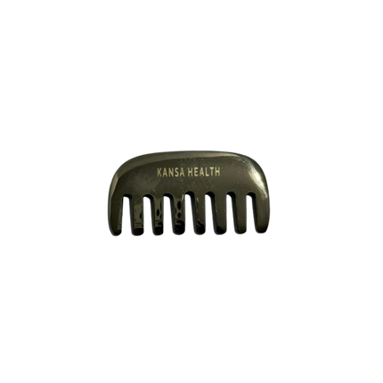 Kansa bronze scalp massage comb with rounded teeth for gentle head massage