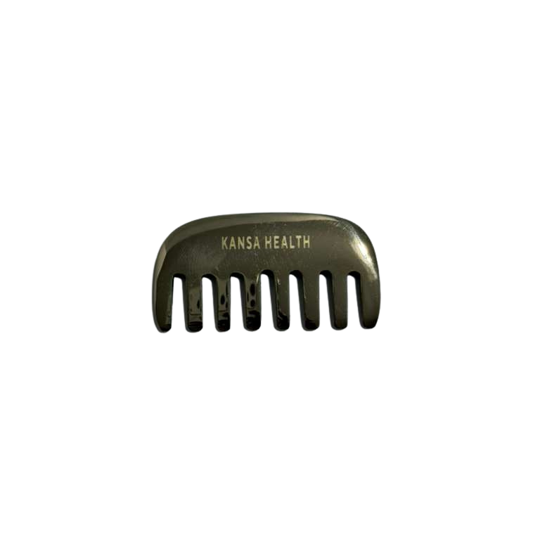Kansa bronze scalp massage comb with rounded teeth for gentle head massage