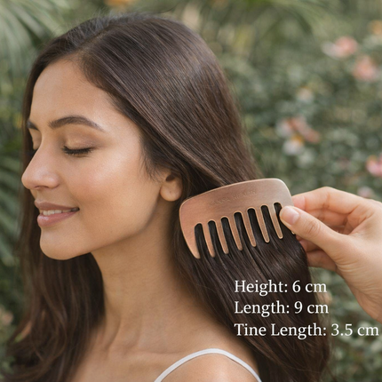 Large Kansa Bronze Scalp Massage Comb with Rounded Tines for Relaxing Head Massage