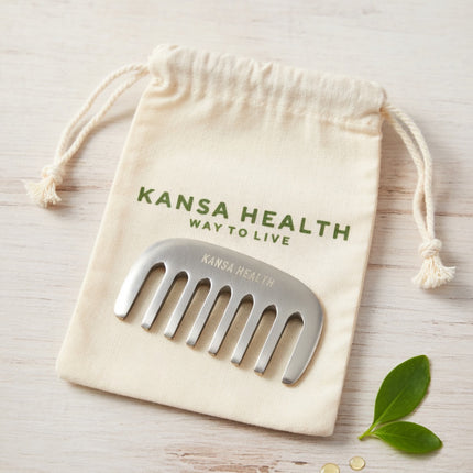 Medium Kansa Bronze Scalp Massage Comb with Rounded Tines for Gentle Head Massage
