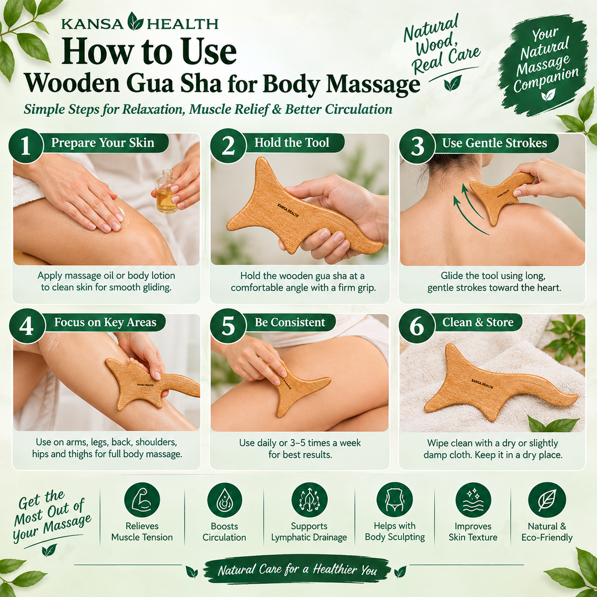 Wooden Gua Sha