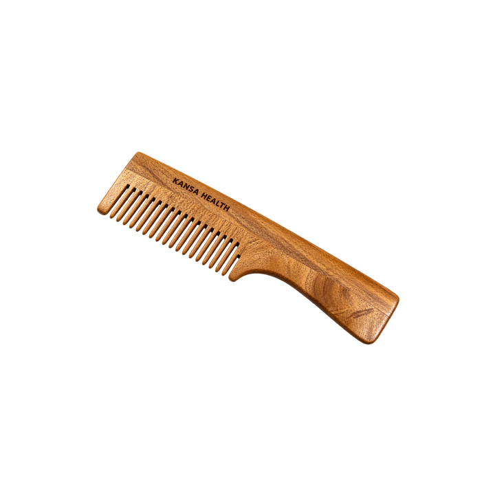 Neem Wooden Comb with Handle Tool