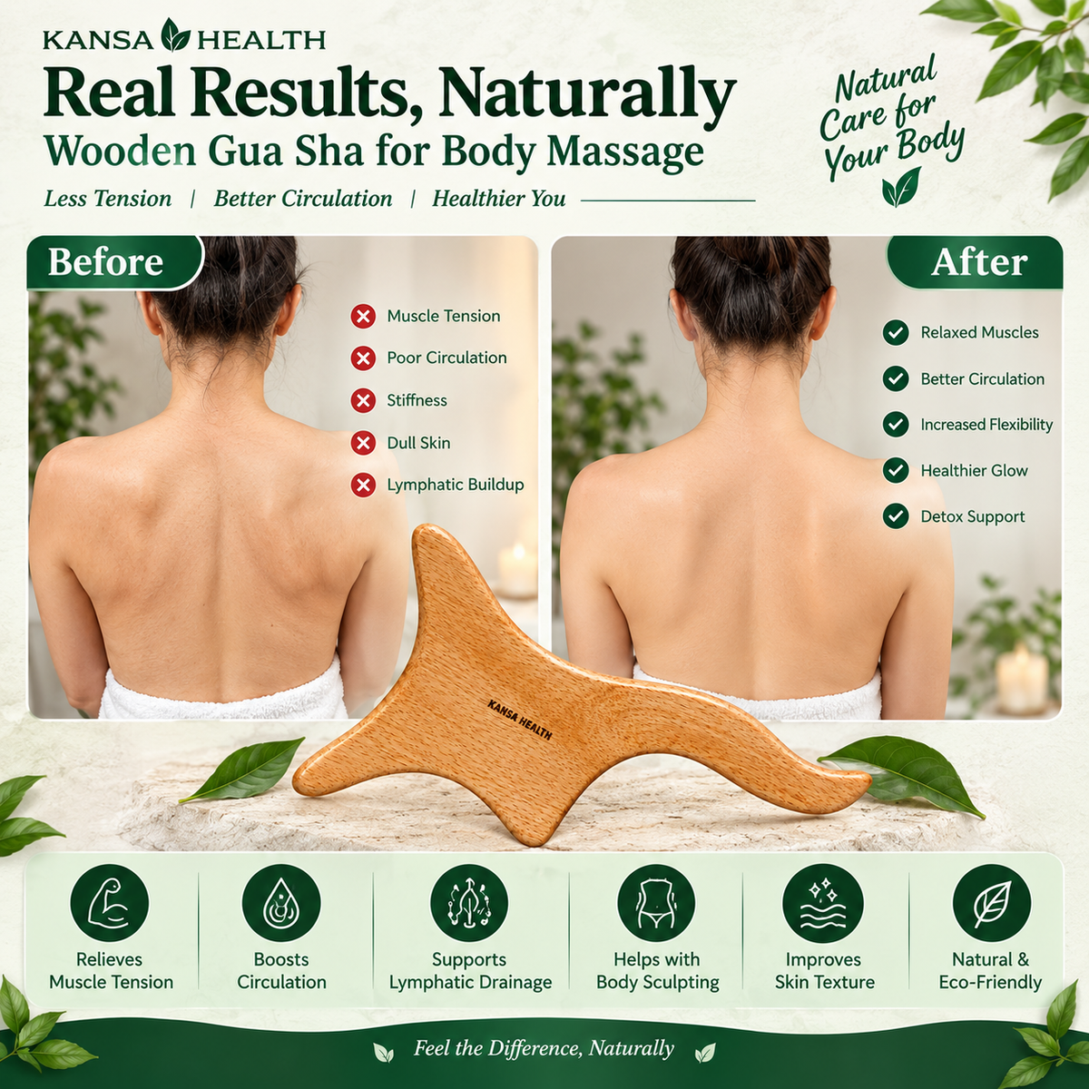 Wooden Gua Sha