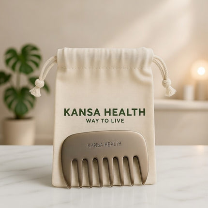 Pure Kansa bronze scalp massage comb handcrafted Ayurvedic hair tool