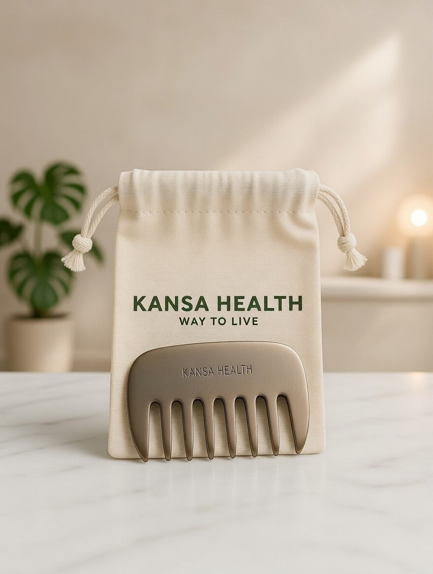 Pure Kansa bronze scalp massage comb handcrafted Ayurvedic hair tool