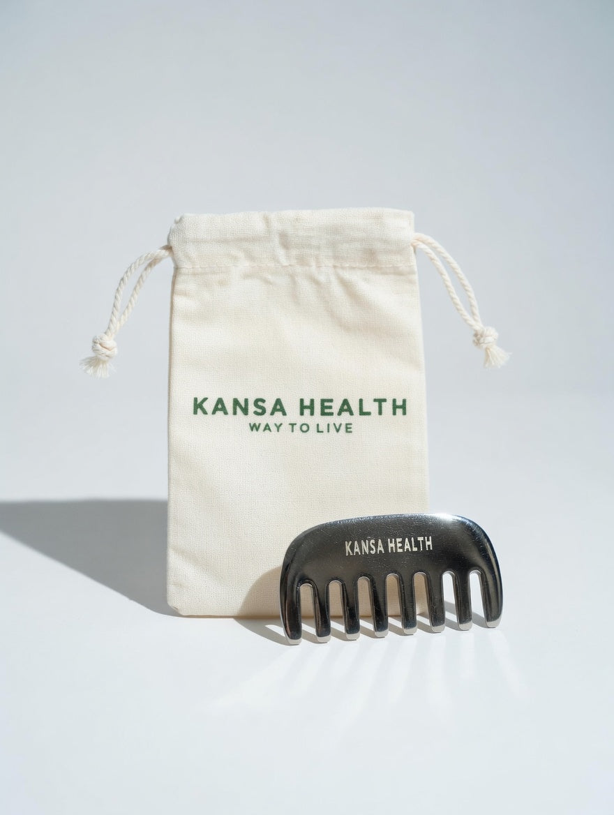Traditional Kansa bronze head massage comb Ayurvedic scalp therapy tool