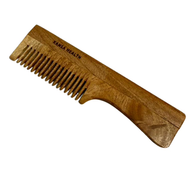 Neem Wooden Comb with Handle Tool