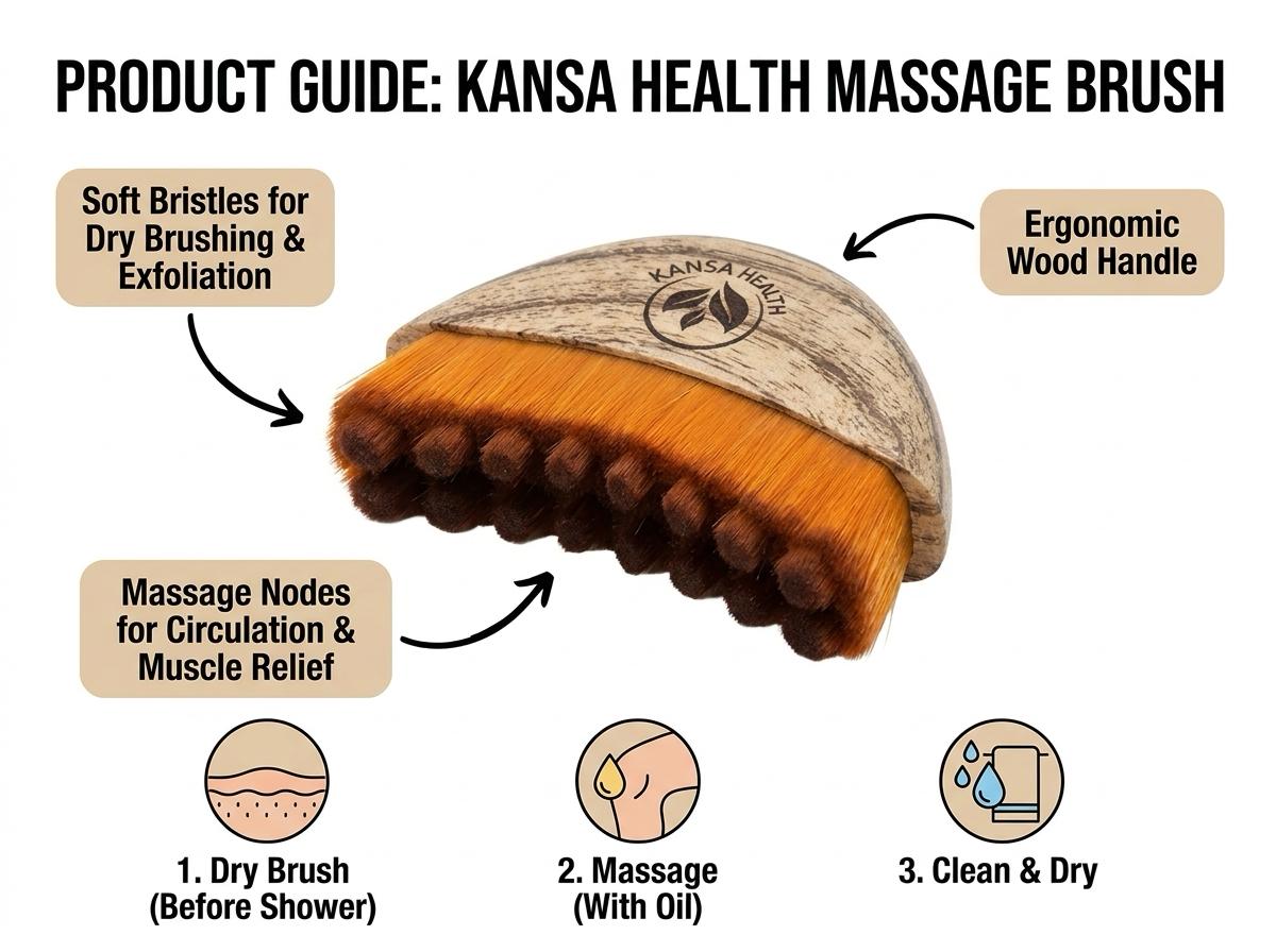 Lymphatic Brush | Dry Body Brush for Smooth Skin | Kansa Health