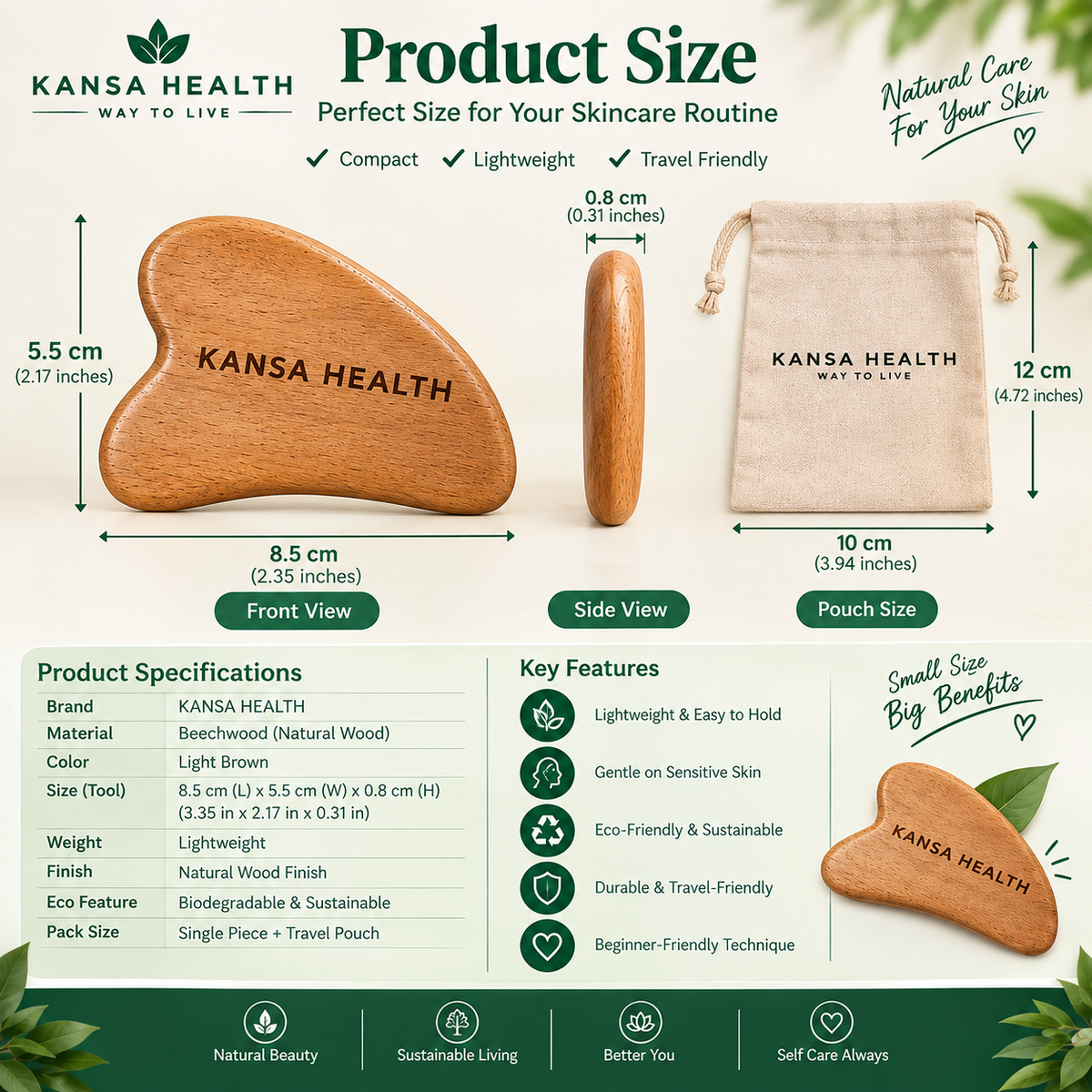 Wooden Gua Sha