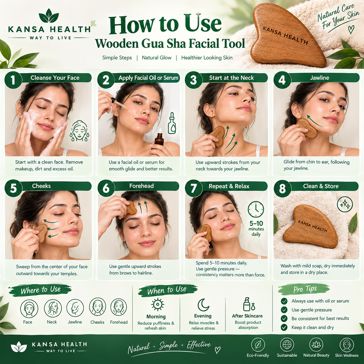 Wooden Gua Sha