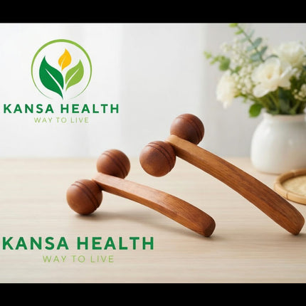 Wooden roller body massager natural hardwood tool for full body muscle massage
