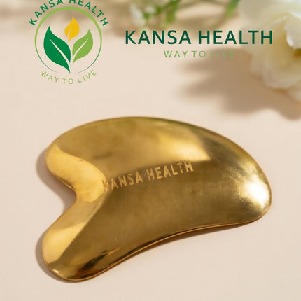 Kansa bronze gua sha facial massage tool for natural skin sculpting