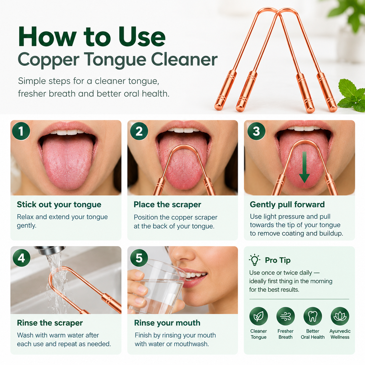 Ayurvedic Copper Tongue Cleaner
