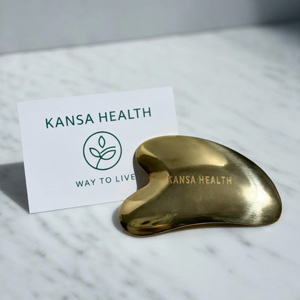 Traditional Kansa gua sha face massager Ayurvedic skincare tool