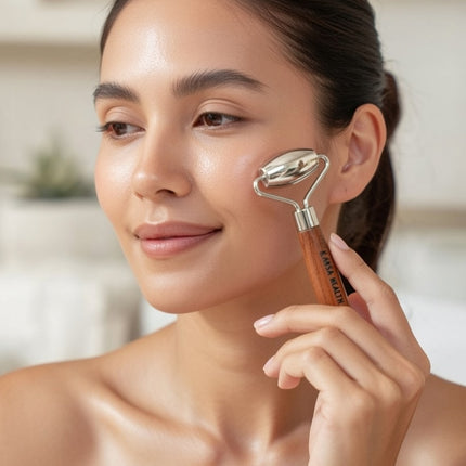 Kansa bronze face roller dual ended Ayurvedic facial massage tool