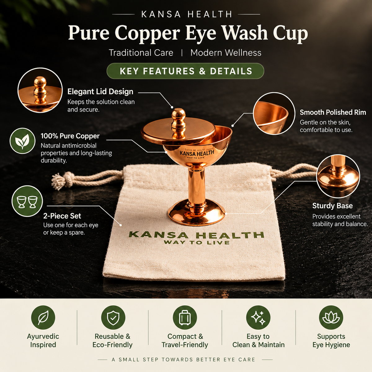 Pure Copper Eye Wash Cup