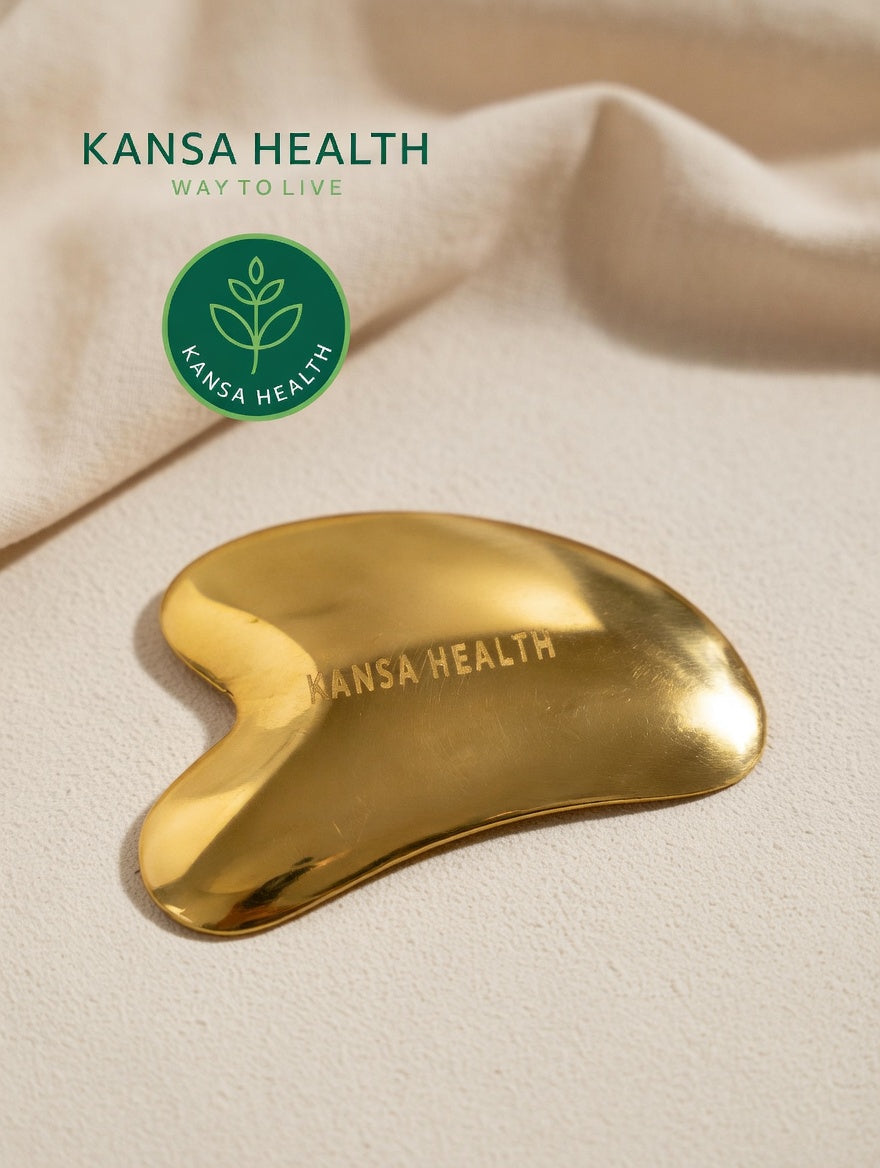 Traditional Kansa gua sha face massager Ayurvedic skincare tool
