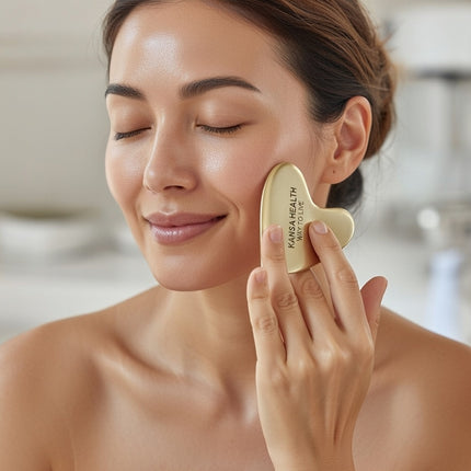 Kansa Gua Sha Face Tool Ayurvedic Facial Massage and Sculpting Tool by Kansa Health