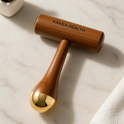 Ayurvedic Kansa wand facial massage tool improving circulation and relaxation