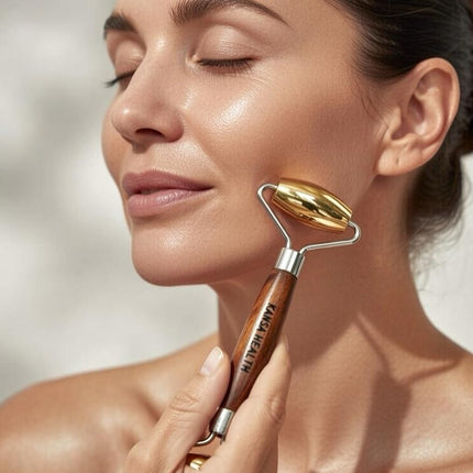 Kansa face roller reducing puffiness and relaxing under eye area