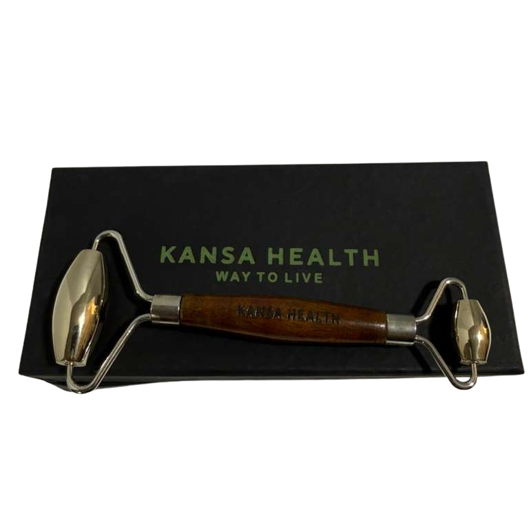 kansa facial roller for lymphatic drainage and glow