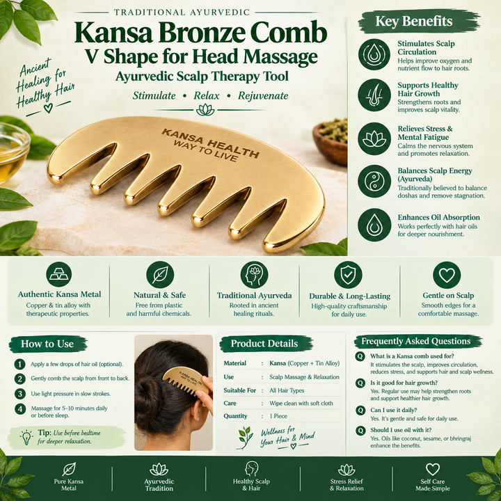 Kansa Head Massage Comb