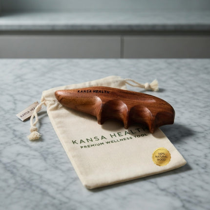 natural wood grain texture on thumb saver massage tool for massage professionals