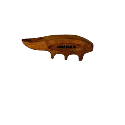 natural wood thumb saver massage tool for hand strain and trigger point therapy
