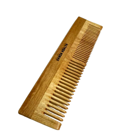 Neem Wooden Hair Comb Front View – Natural Hair Tool